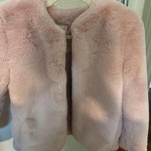 GAP Soft Blush Faux Fur Jacket